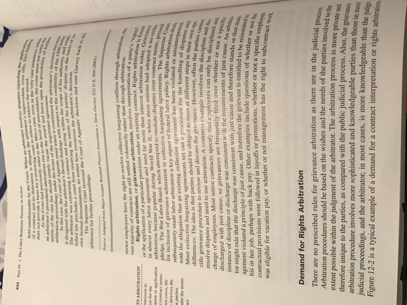 Read Chapter 12 entitled The Arbitration Process thoroughly and write about it 7
