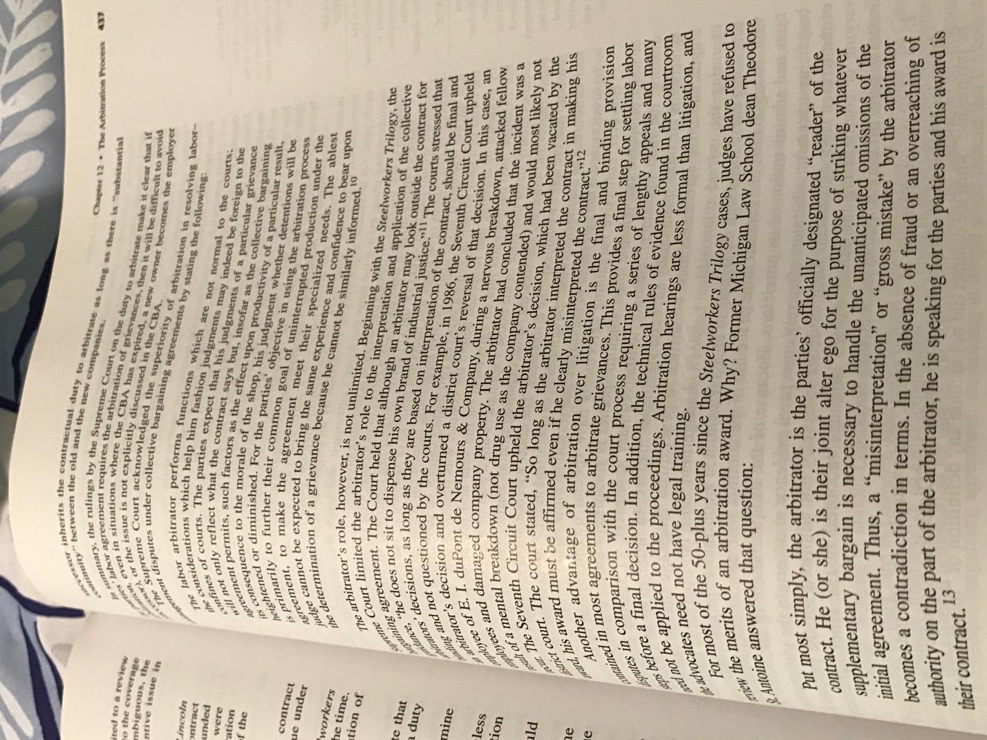 Read Chapter 12 entitled The Arbitration Process thoroughly and write about it 10